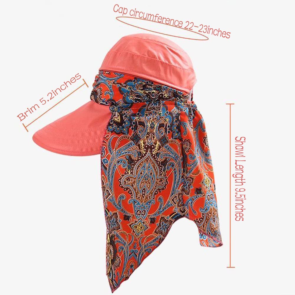 Women's Multifunctional UV Sun Protection Waterproof Breathable Face Neck Flip Folding Sun Hat (hat-Beige)