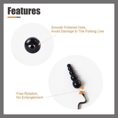 MAFIMOEA 150pcs Stacked Fishing Beads Plastic Fishing Bead Lure Tackle Tapered Bead Fishing for Trout Walleye Perch Spinner Rig Lure Making Supplies Saltwater Freshwater