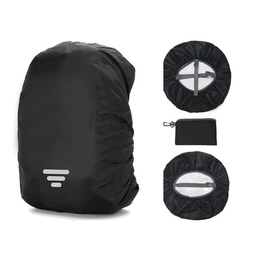 GlneYos Backpack rain Cover Waterproof with Reflective 2 Pack Dirt Repellent Thicken Rucksack Cover for Hiking Cycling Traveling Camping (Black Three-bar, M(25-40L))