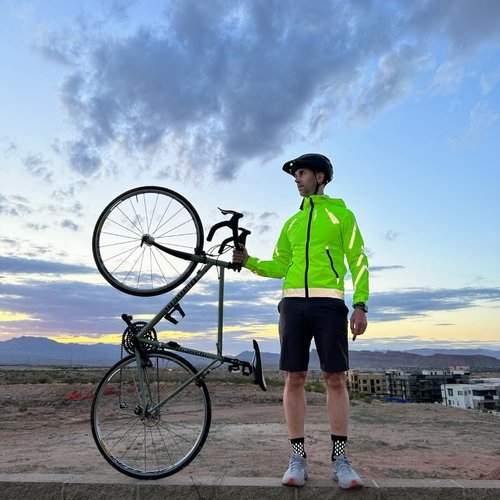 ReflecToes Reflective Windbreaker Jacket for Cycling and Running - High Visibility Cycling Jacket with Hood And Pit Vents (US, Alpha, XX-Large, Regular, Regular, Standard, Yellow)