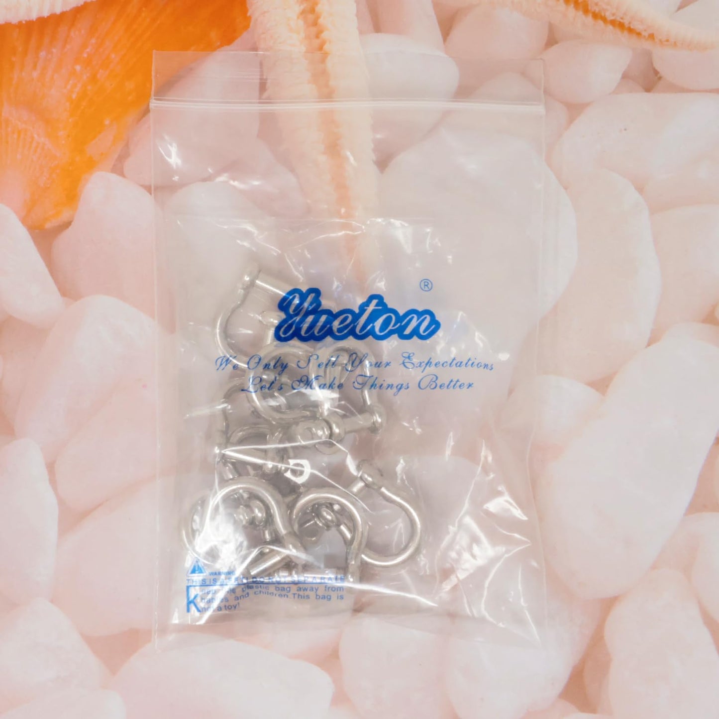 yueton 10PCS Paracord Bracelet Clips Zinc Alloy Bracelet Adjustable Clasp D Shackles Screw Pin for Hiking Travel Accessories