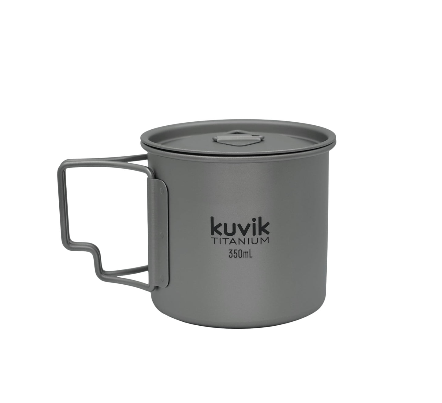 Kuvik Titanium Cup with Lid 350ml (11.8 oz) - Ultralight and Compact Pot for Backpacking, Camping, and Survival