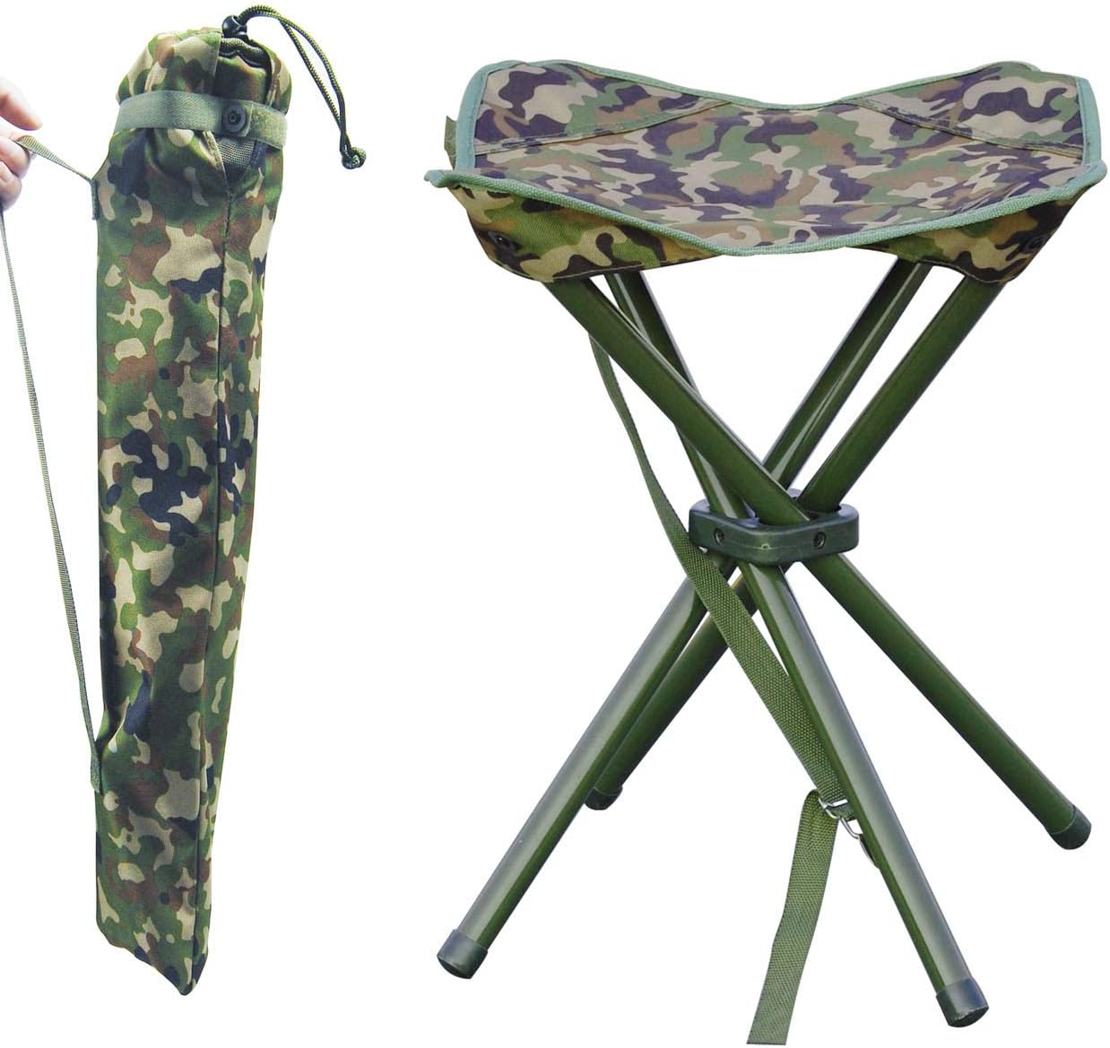 JSHANMEI Camping Stool Portable Folding Stool for Outdoor Hiking Fishing Travel Deluxe 4 Leg, Support 300 lbs