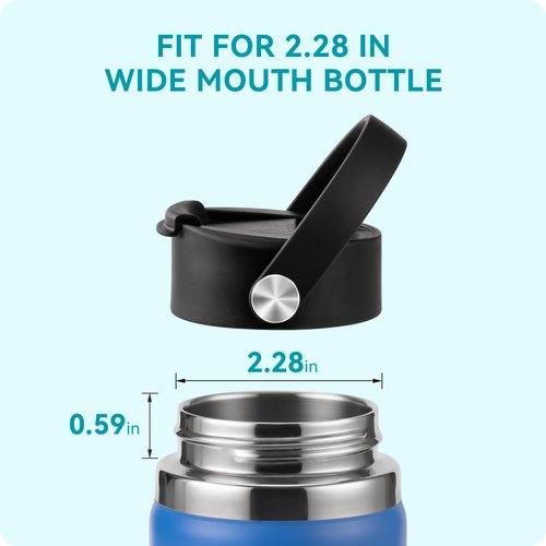 Soledea Flip lid for Hydro Flask Wide Mouth 32 40 oz with Flexible Handle, Replacement Coffee Lid for Hydro Flask, Simple Modern, ThermoFlask and More 12 oz-64 oz Water Bottles