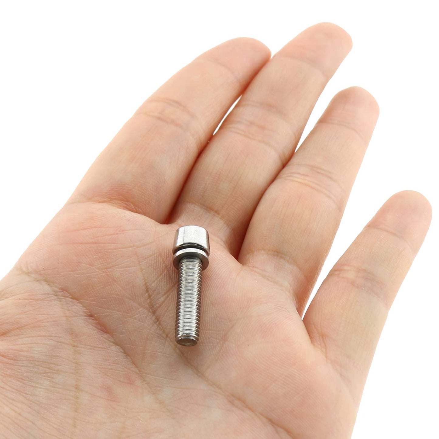 DGZZI 10PCS M5x20mm Bike Allen Hex Tapered Stainless Bolts Screws Bike Allen Hex Tapered Stainless Bolts Screws with Washer for Bicycle Stem, Sliver