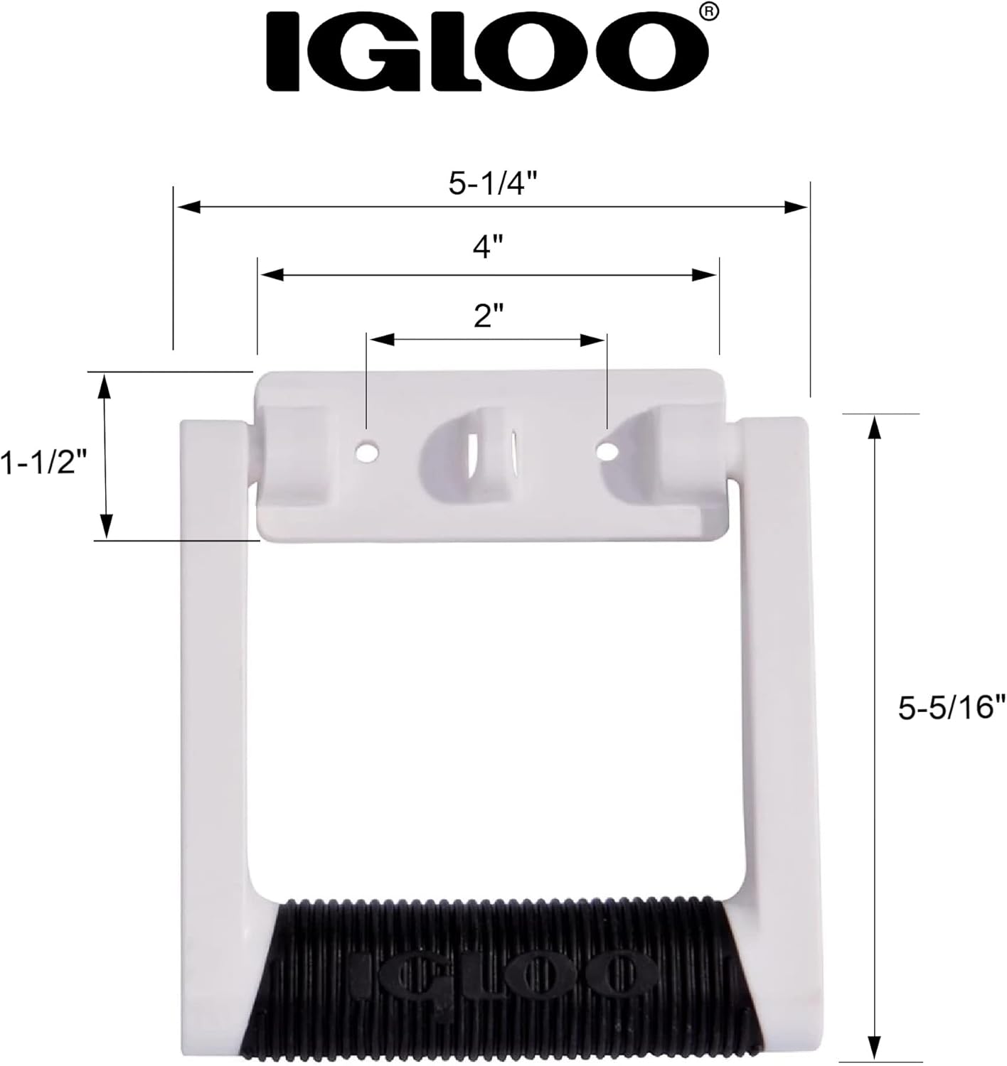 Igloo Premium Comfort Rubber Grip Swing-Up Handle, 25-75 Qt Coolers, White (1 Handle)