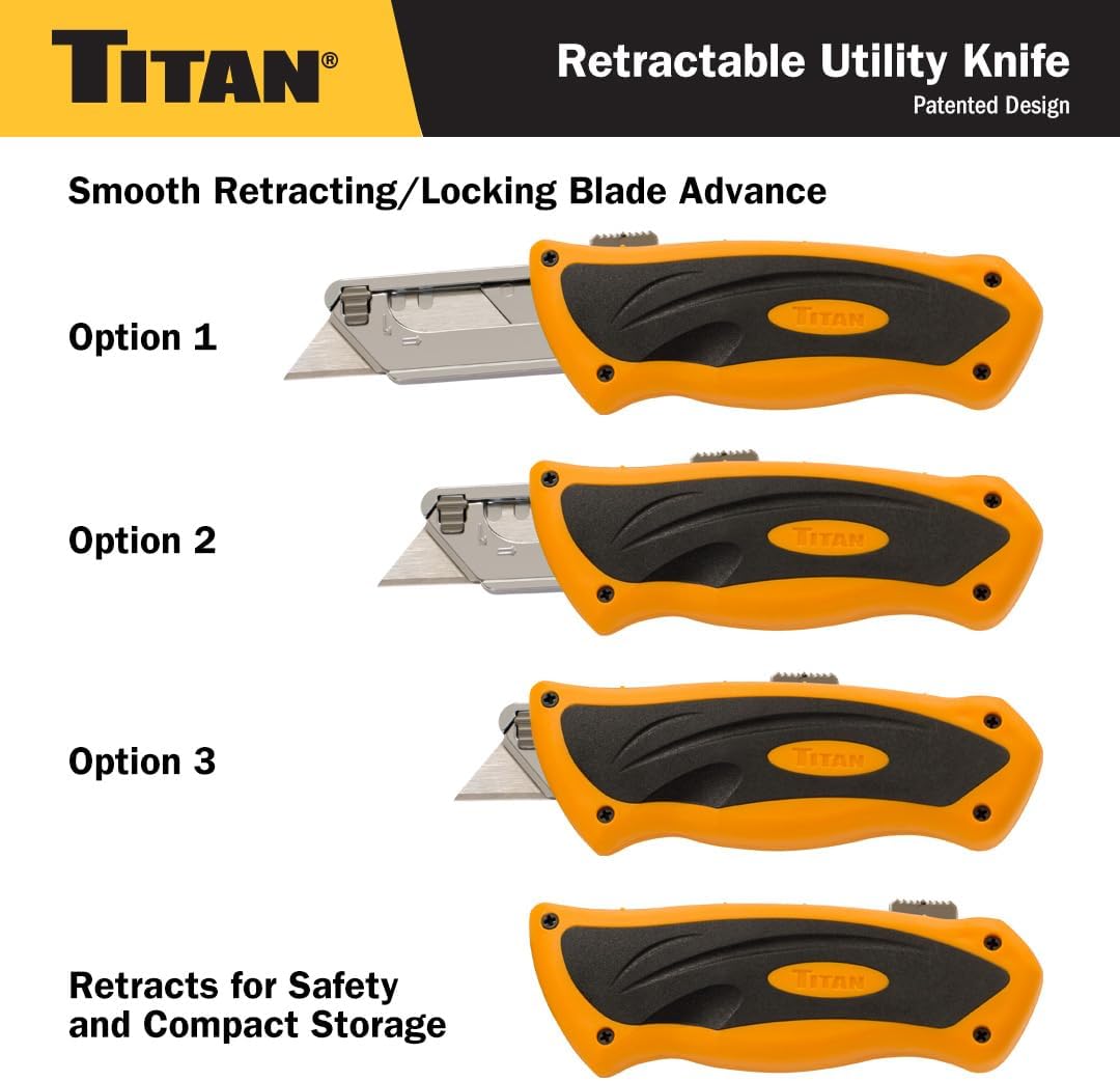 Titan 11020 Folding Pocket Utility Knife (Twin Pack - Red/Blue)
