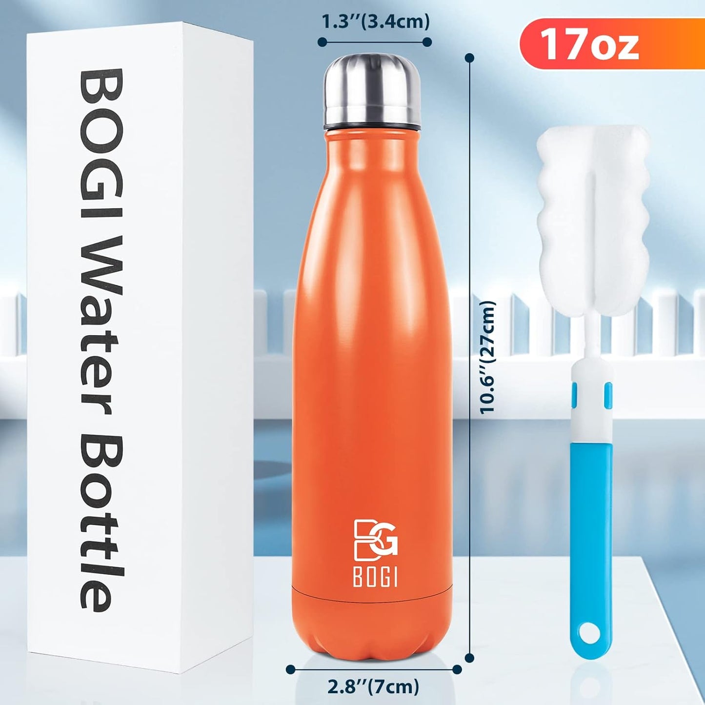 17oz Insulated Stainless Steel Water Bottle | Leak-Proof | Hot Pink for Outdoor Sports