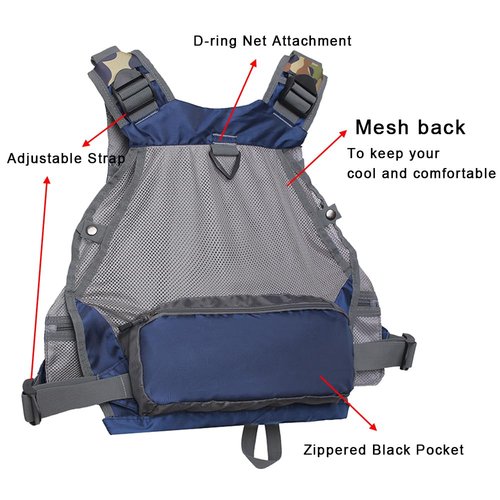 Raprance Fly Fishing Vest Backpack - Adjustable Lightweight and Quick-Dry, with 17 Pocketsfor Trout Bass Saltwate (Blue,FV01)