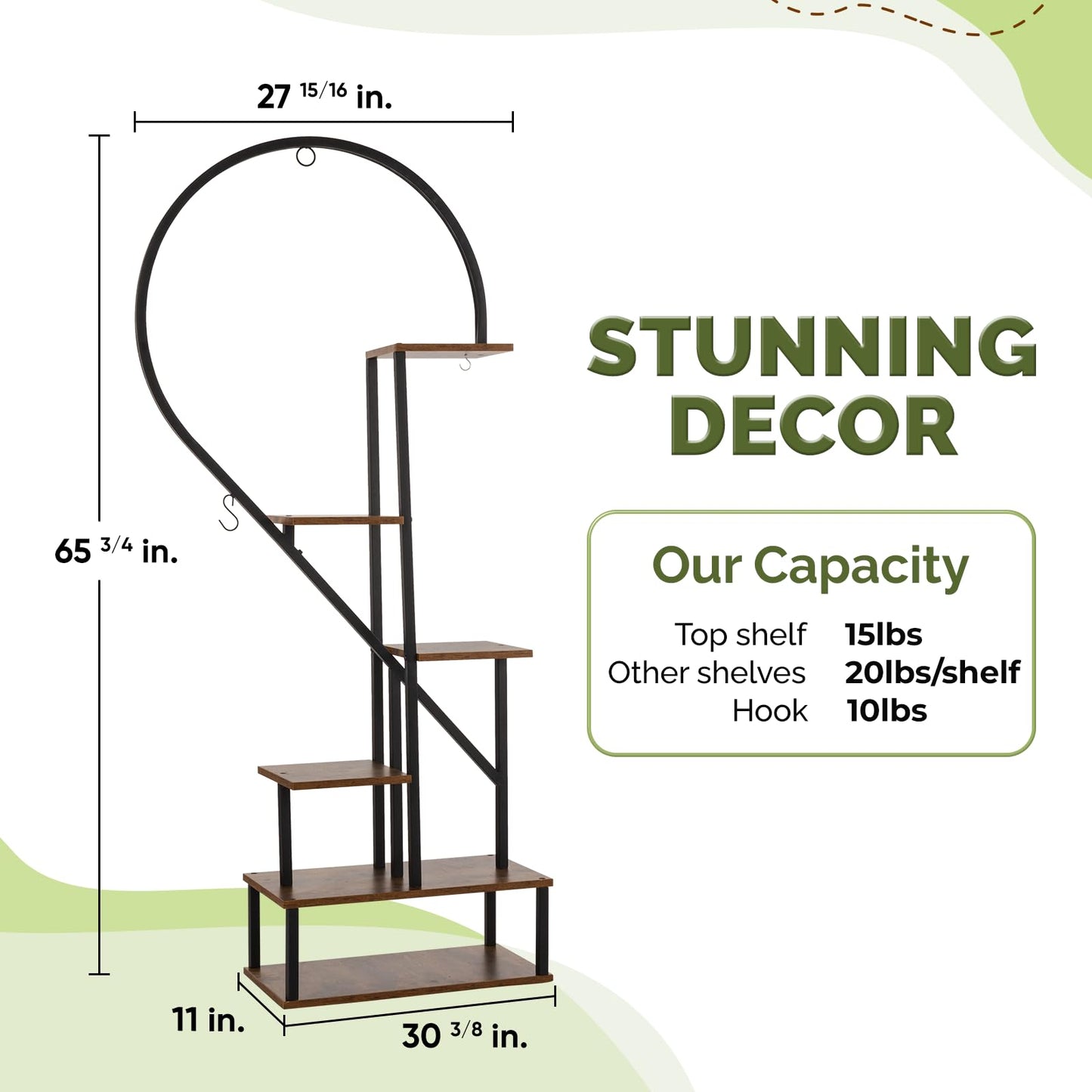 IDZO Premium 6 Tier Metal Plant Stand, Creative Heart Shape Ladder Plant Stands for Indoor Plants Multiple - High Capacity (2 pack)