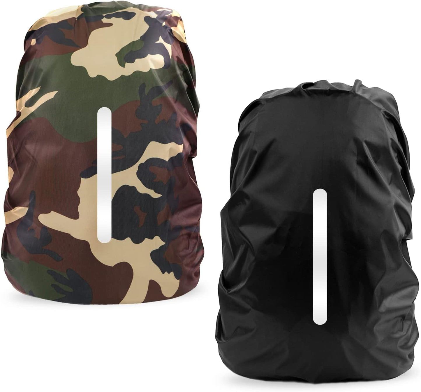 LAMA 2pcs Waterproof Rain Cover for Backpack, Reflective Rainproof Protector for Anti-dust and Anti-Theft M 30L-40L Black