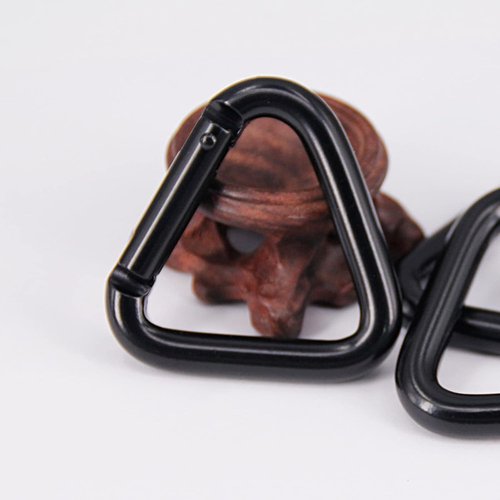 Black Carabiner Clip Auto Locking Storage Corrosion-Resistant Wear-Resistant Hiking Triangle Carabiner Buckle Compatible with Outdoor Accessory and Keychain Carabiners