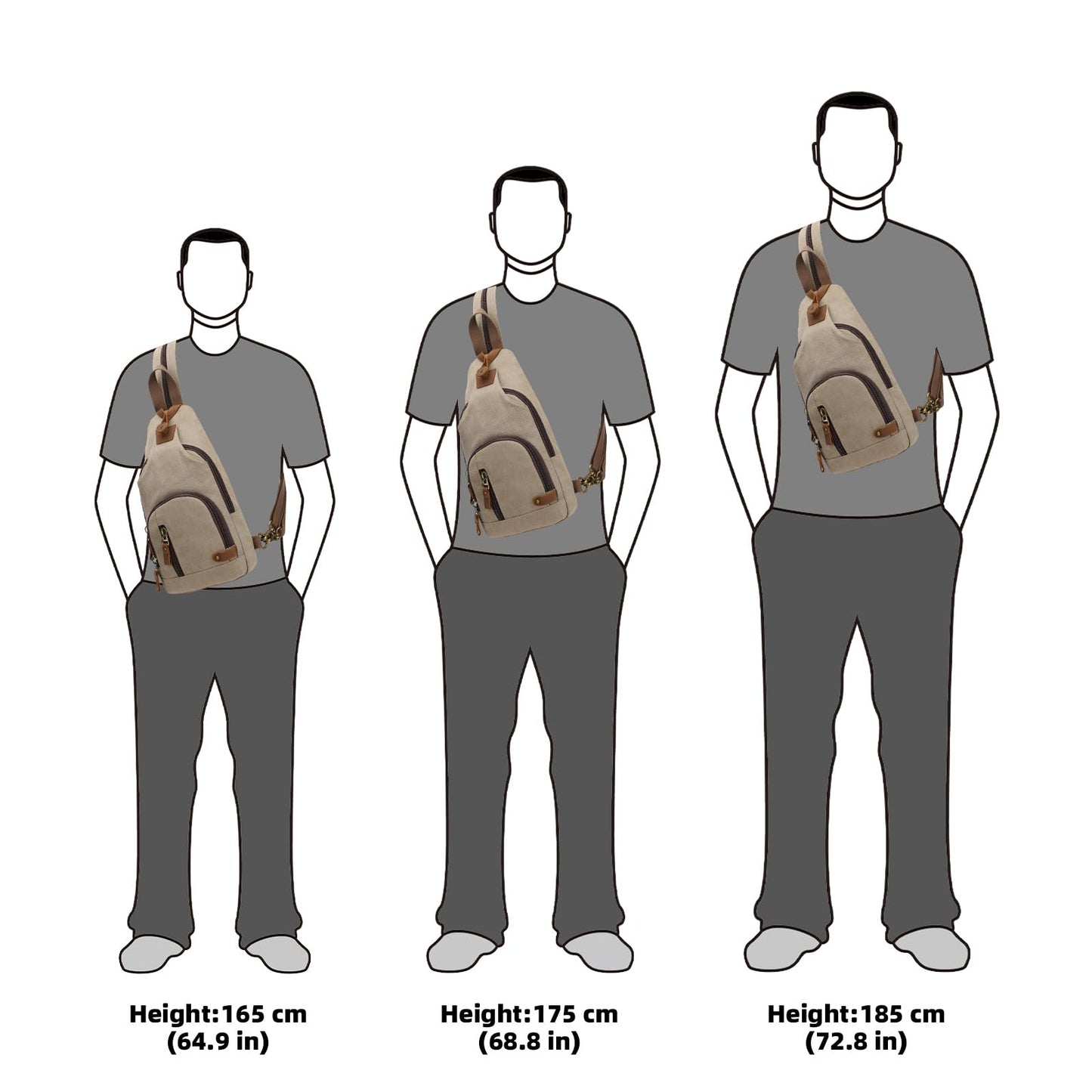 KL928 Canvas Sling Bag Crossbody Backpack Shoulder Casual Rucksack for Men Women