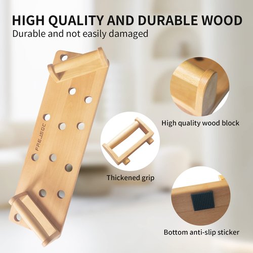 FREJSQC solid wooden Push Up Stands 10 in 1,Push Up Board,Portable Gym Accessories, Strength Training Equipment, Original Patent design – Home Workout Equipment,for men and Women (Beech Wood)