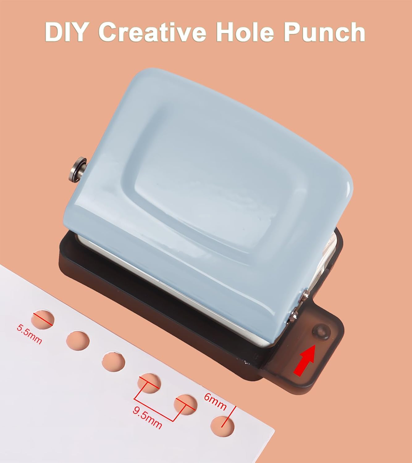 Spiral Binding Machine-Mini 6 Hole Puncher, DIY Creative Book Binder Machine for Planner, Portable A4/A5/B5 Book Loose Leaf Paper Puncher for Coil Bound- Blue