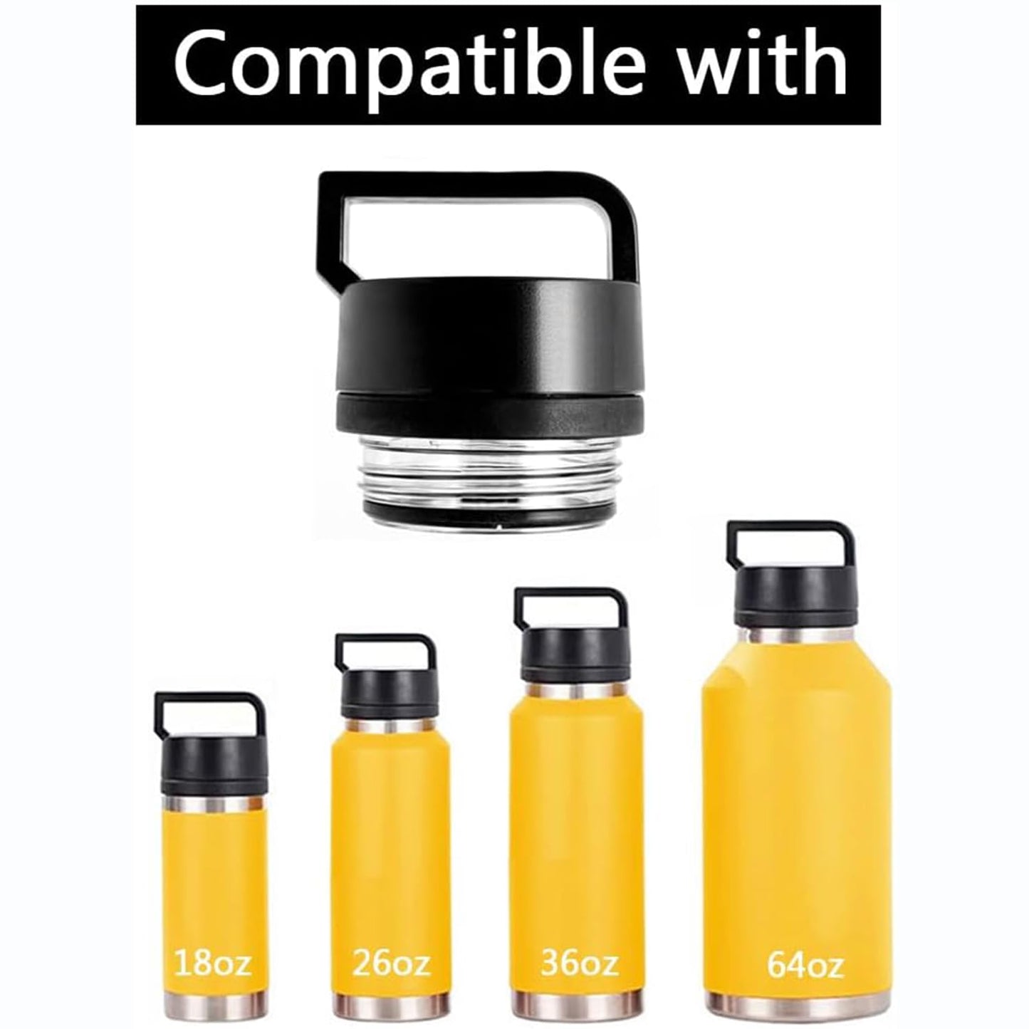 ZUIHUI Chug Cap for Yeti Rambler Bottle 18 oz, 26 oz, 36 oz, 64 oz, Fits all YETI Rambler Bottle models(1 Pack)