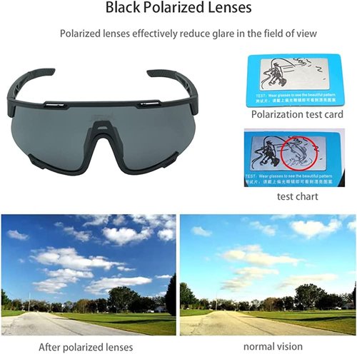 JEPOZRA Sunglasses Men Polarized Sports Cycling Glasses for Women with 3 Interchangeable Lenes for Baseball,Fishing, Ski Running