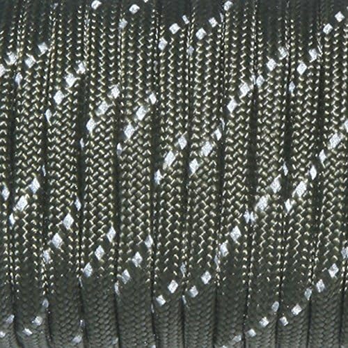 1pcs 550 Reflective Paracord 7 Core Parachute Cord 100FT Strand for Buckles Bracelet Light Grey(Light Grey)