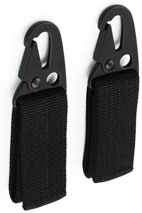 Backpack Keychain Duty Belt Key Holder Tactical Keychain Accessories Molle Webbing Buckle Metal EDC Carabiner Clip Pack of 2