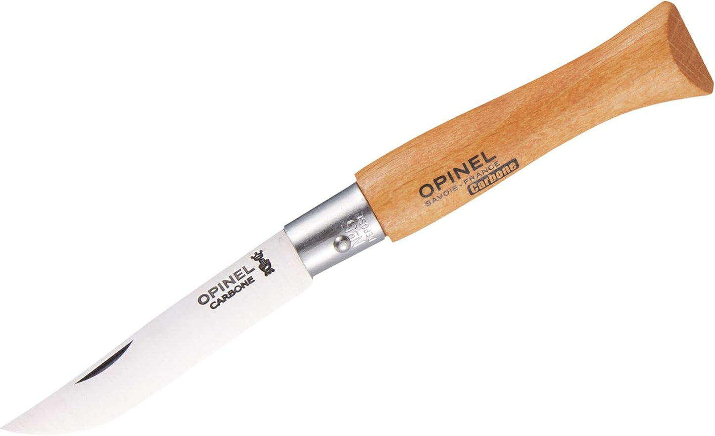 Opinel N Degree5 Bechwood Handle Carbon Steel Knife, 6 cm Blade