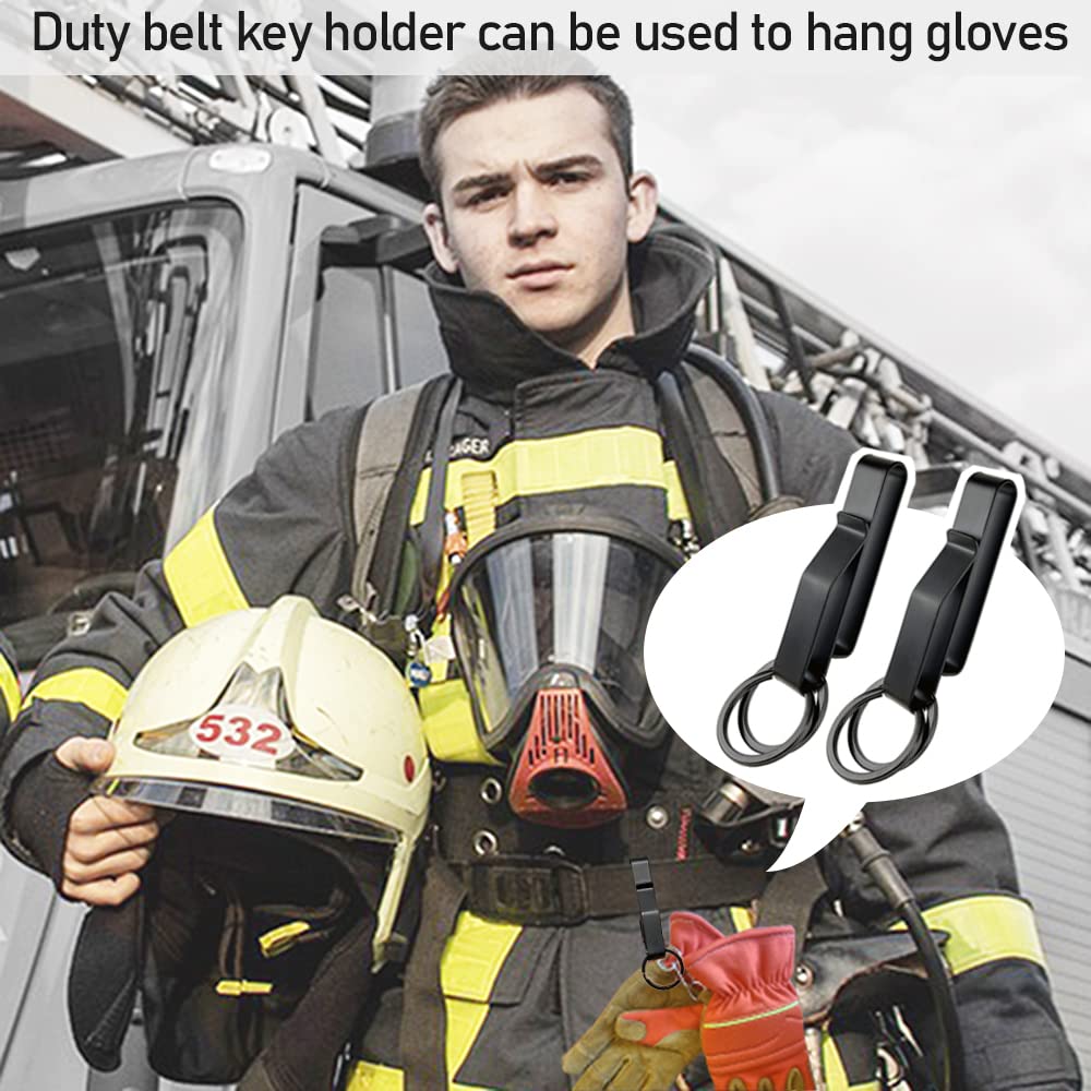 2 Pack Duty Belt Key Holder, Belt Key Clip Key Holder, Tactical Stealth Key Ring, Stainless Steel Tactical Key Holders, Belt Key Clip for Police Handcuff and Fire Agencies Fits Max 2.25 Inch Belt