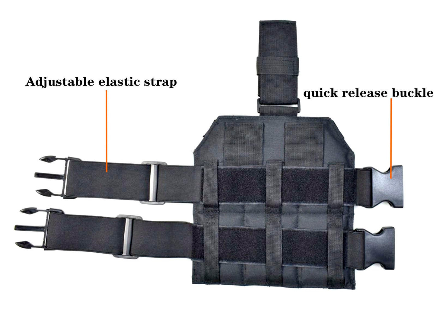 JFFCESTORE Universal Drop Leg Panel Tactical Heavy Duty MOLLE Drop Leg Platform with Adjustable Belt & Thigh Straps Black