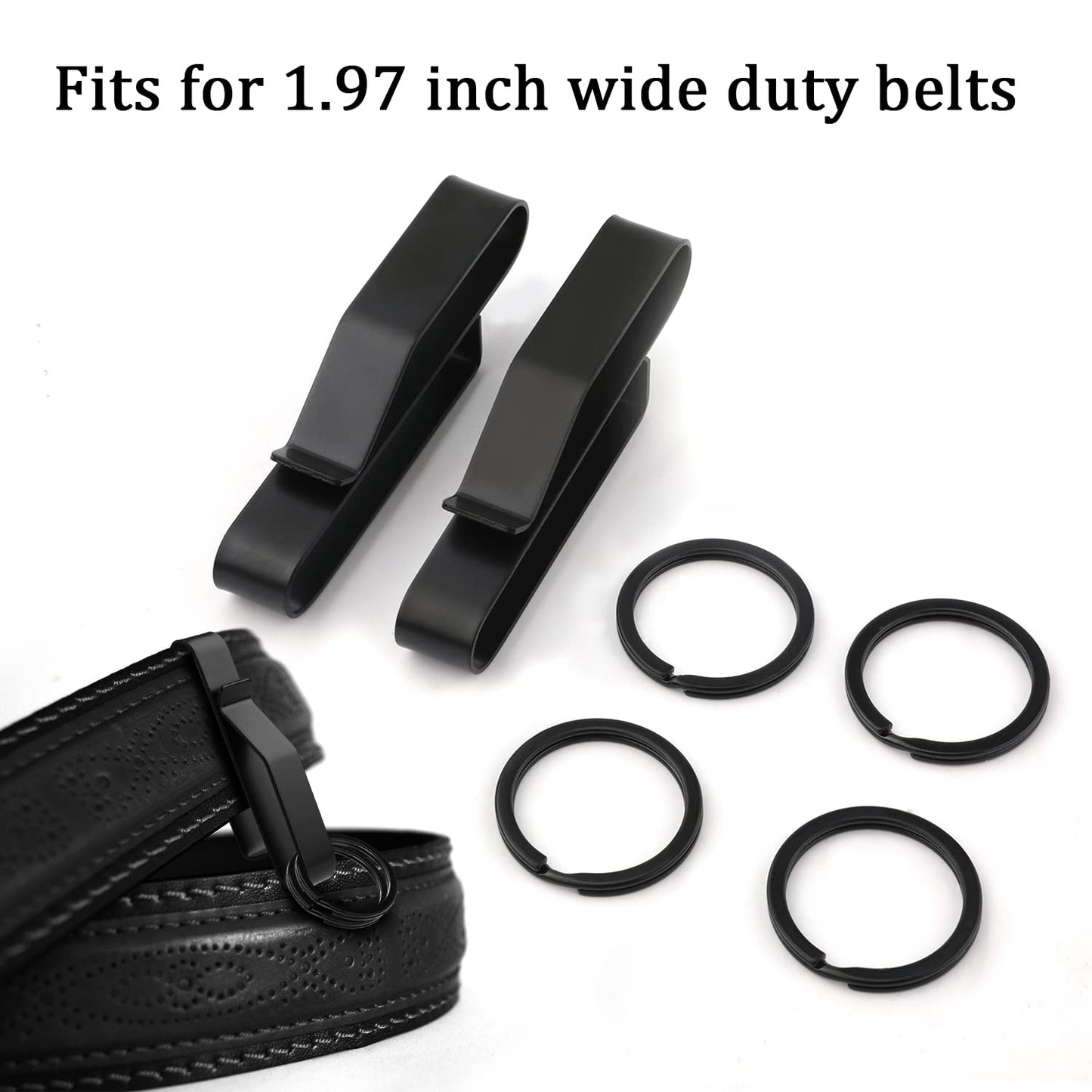 Belt Key Holder Clip, Fits 1.5-2.25inch/3.8cm-5.7cm Standard or Extra Thick Duty Belts Quick Release Tactical Belt Key Holder Clip Designed for Police Prison Guards law enforcement fire agencie