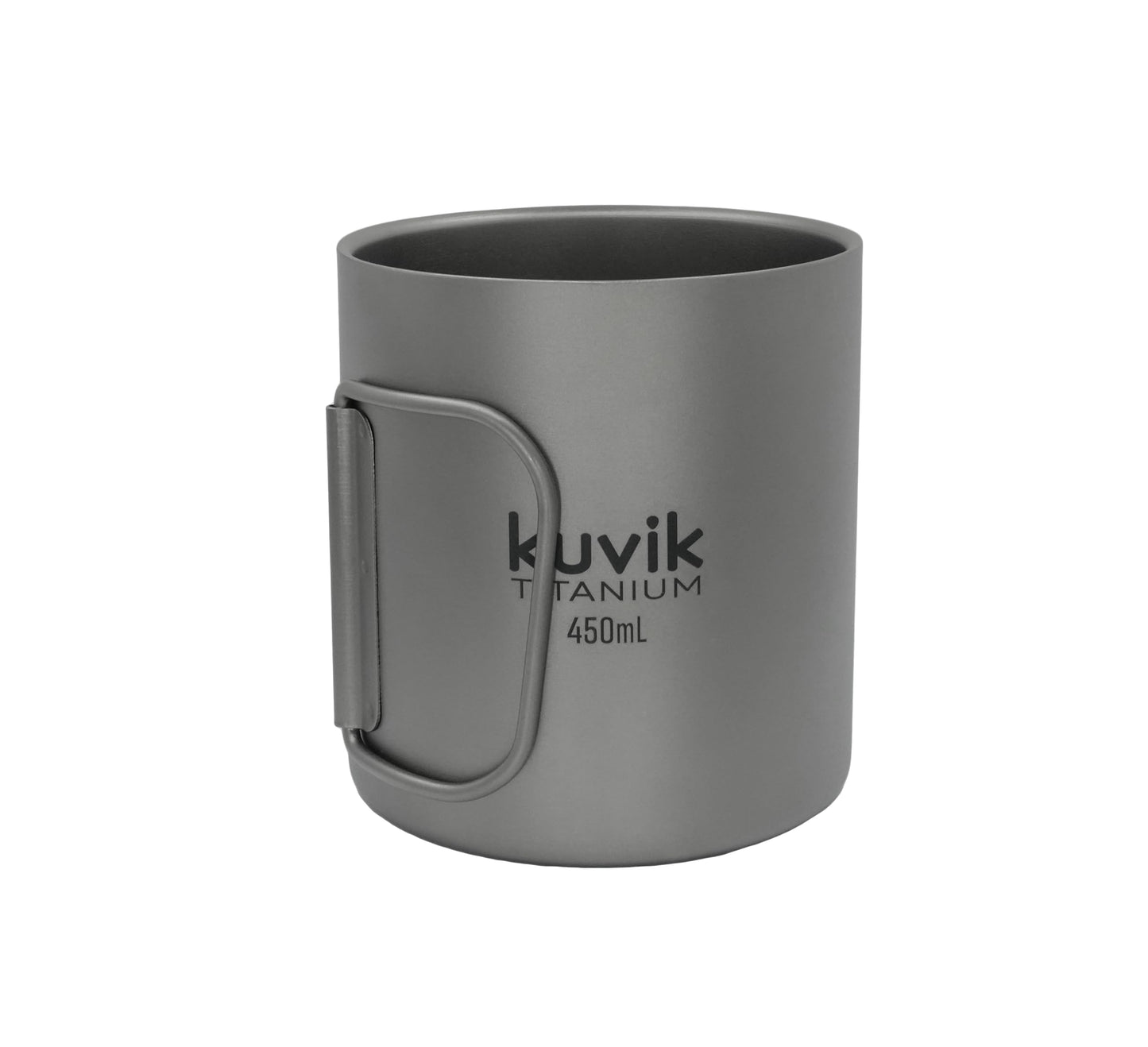 Kuvik Double-Walled Titanium Mug 450ml (15.2 oz) - Ultralight and Compact Mug for Backpacking, Camping, and Everyday Use