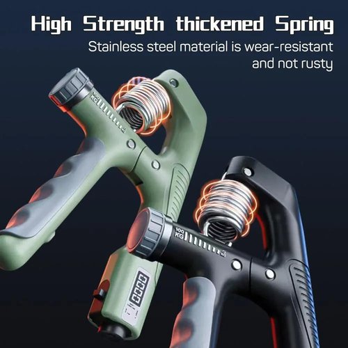 Hand Gripper Strengthener, Pack of 2 Adjustable Resistance 22-220Lbs (10-100kg) Forearm Exerciser, Grip Strength Trainer for Muscle Building & Injury Recovery, Aerobic Hands