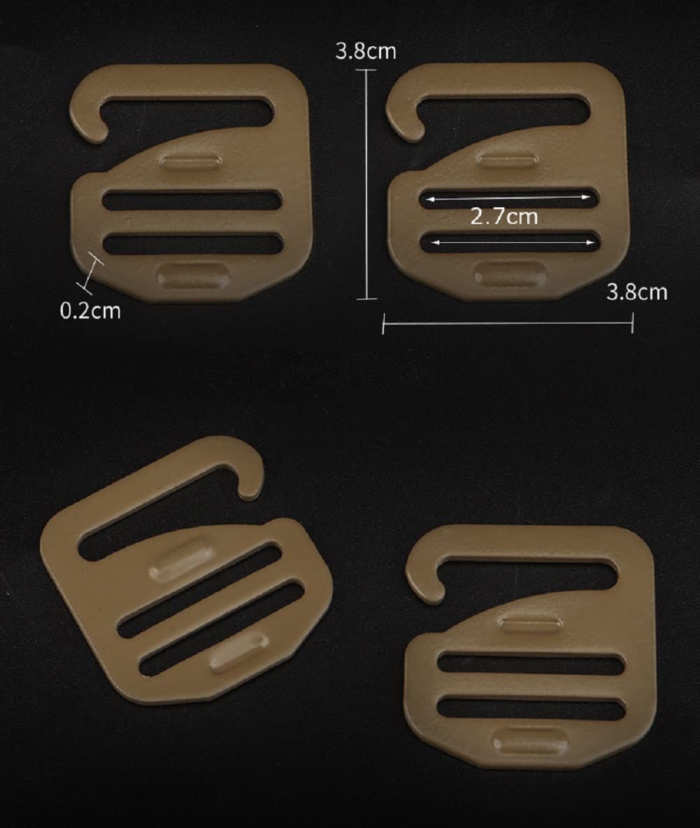 2PCS G-Hook Tactical Vest Accessories,G-Hook Wave Buckles Chest Rig Strap Adjustment Buckles for FCPC Vest/DON/DOFF MAG Pouch (OD)