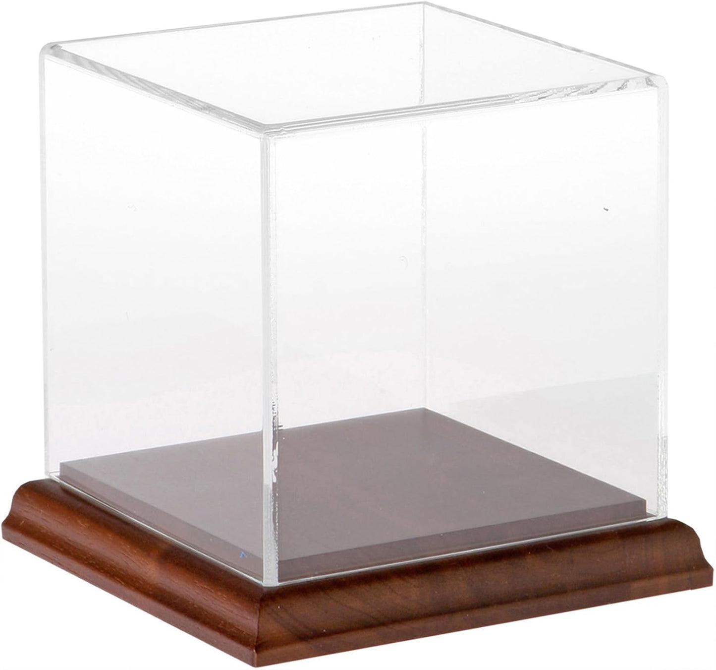 Plymor Clear Acrylic Display Case with Black Base, 4" x 4" x 4"