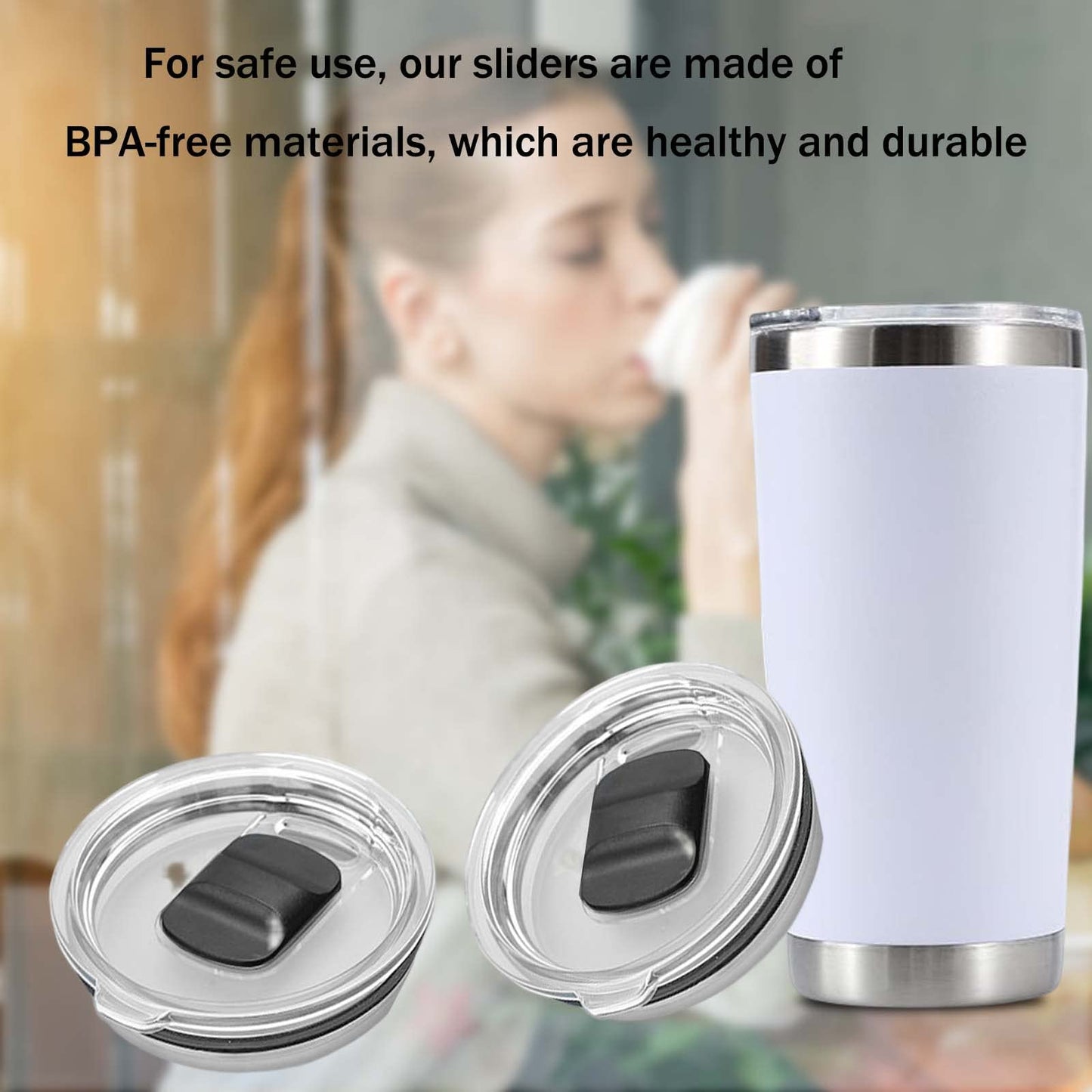 AccEncyc Magnetic Slide for YETI Lids Compatible with YETI Magnetic Lid 10oz, 16oz, 20oz, 26oz, 30oz (4 Pcs)
