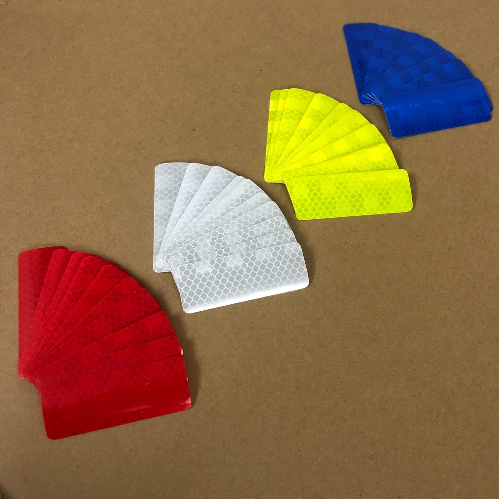 68Pcs Warning Reflective Stickers, Reflective Decals Waterproof Reflector Tapes, Night Visibility Adhesive Reflector Stickers for Motorcycle Bicycle Clothing Car Trunks Backpacks