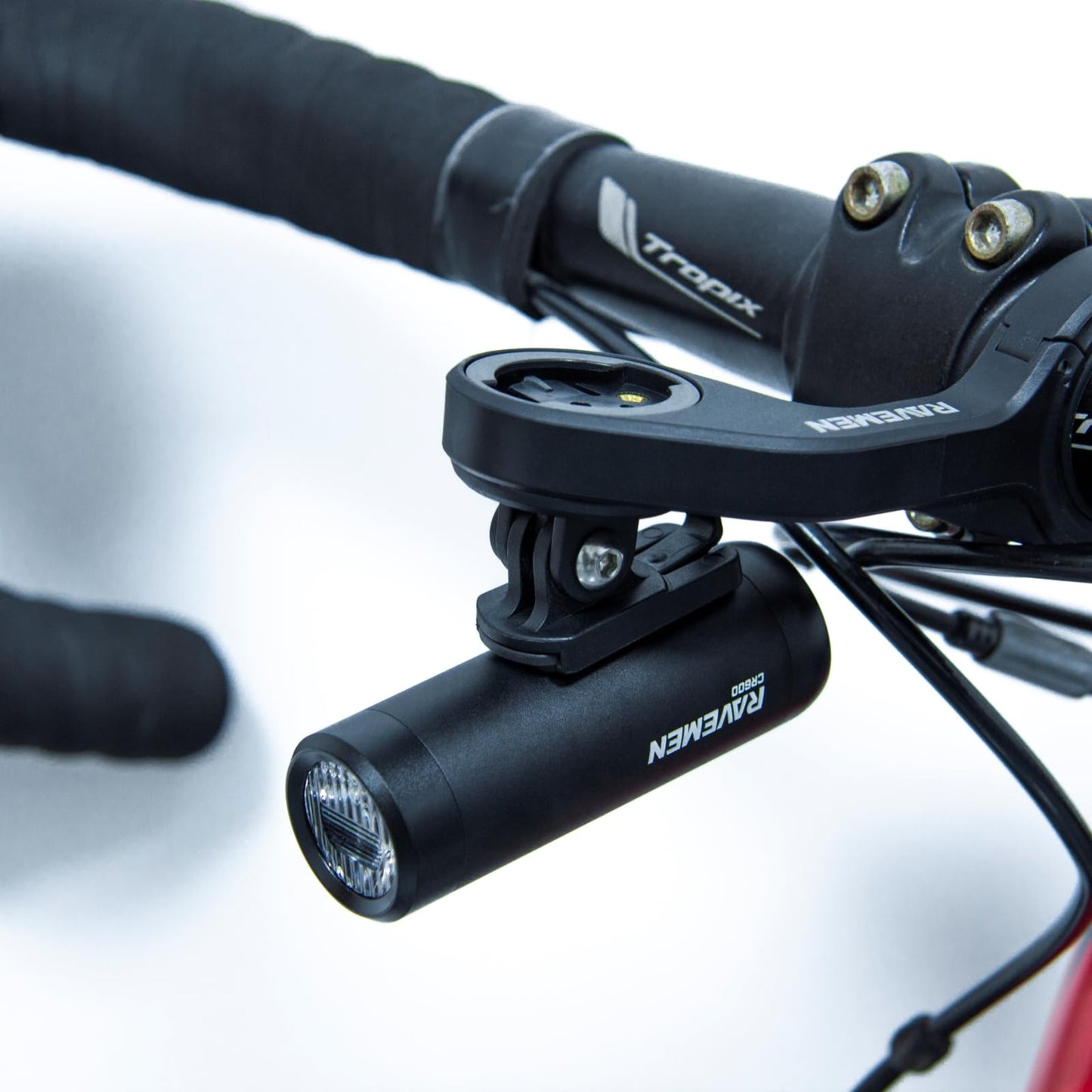 RAVEMEN CR600 Bike Front Light Upside Down Mount with AUB01 600 Lumens Anti-Glare Beam IPX6 Waterproof Bike Headlight for Road Urban Cyclists