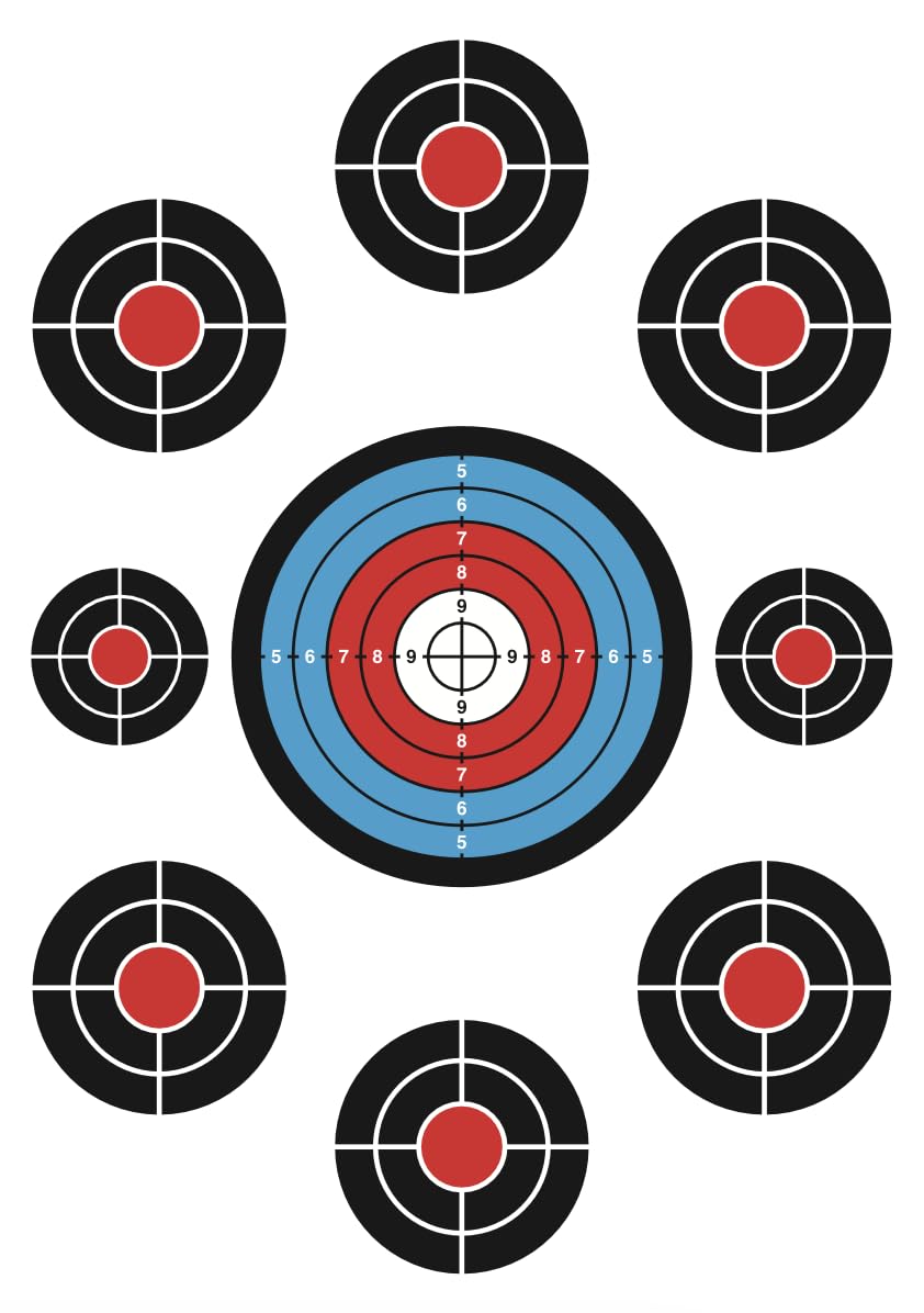 50 Pack Paper Shooting Target Silhouette Bundle - Black and Blue - 12"x18" (Front and Back) Hunting, Handguns, Airguns, Archery Practice (Blue)