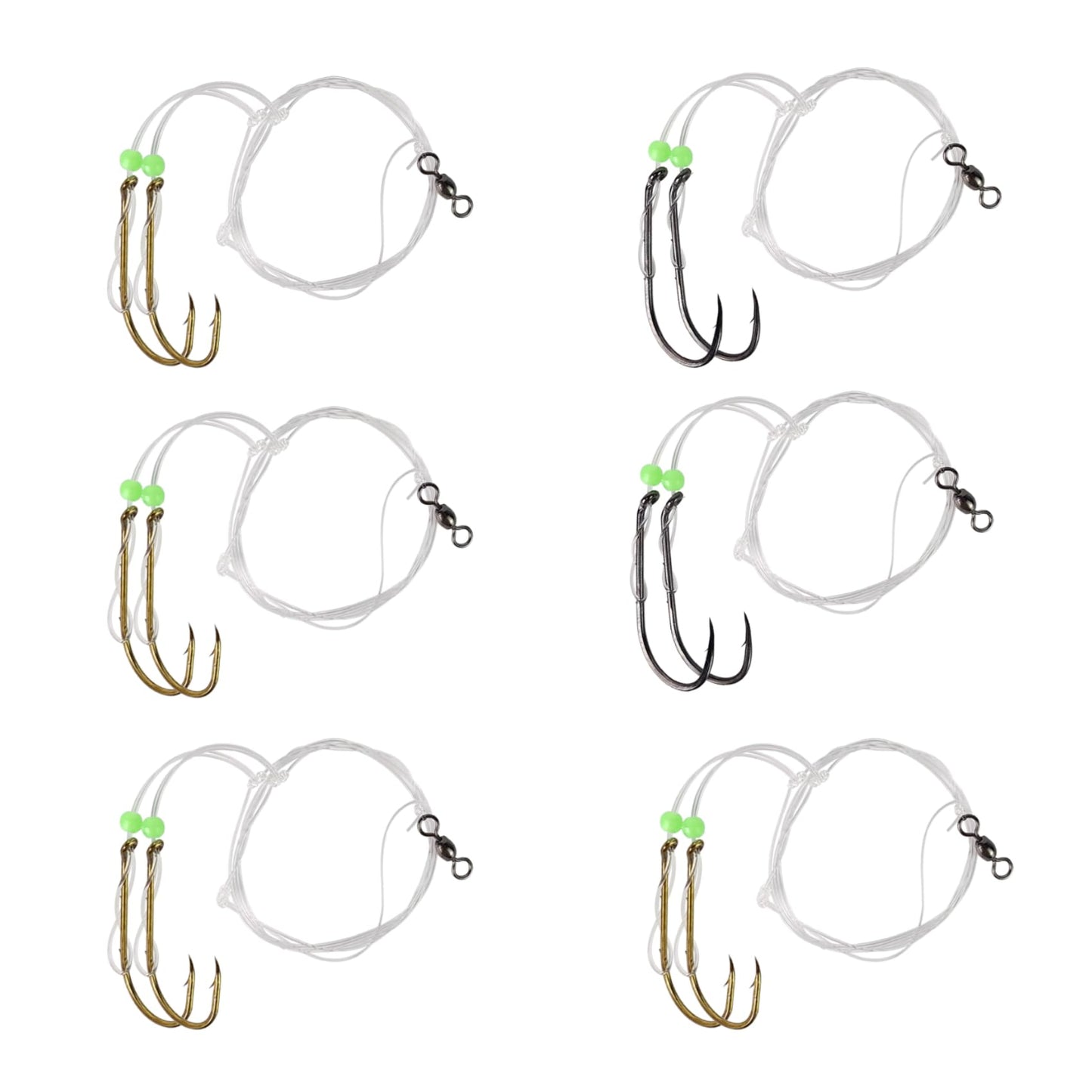 Eupheng High Low Saltwater Fishing Rigs Circle Hook/Bait Holder Hooks, Size #1/0#3/0#5/0 Hand Tied Hi/Lo Rigs for Fluke Snapper Croaker Sea Trout Tautog Pompano