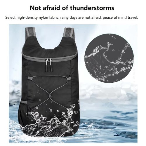 levayhill 16L Lightweight Foldable Hiking-Backpack Small Packable-Daypack For Travel,Ultralight Water-Resistant Gym Bag Men Women Easy Carry-on (Black&Gray)