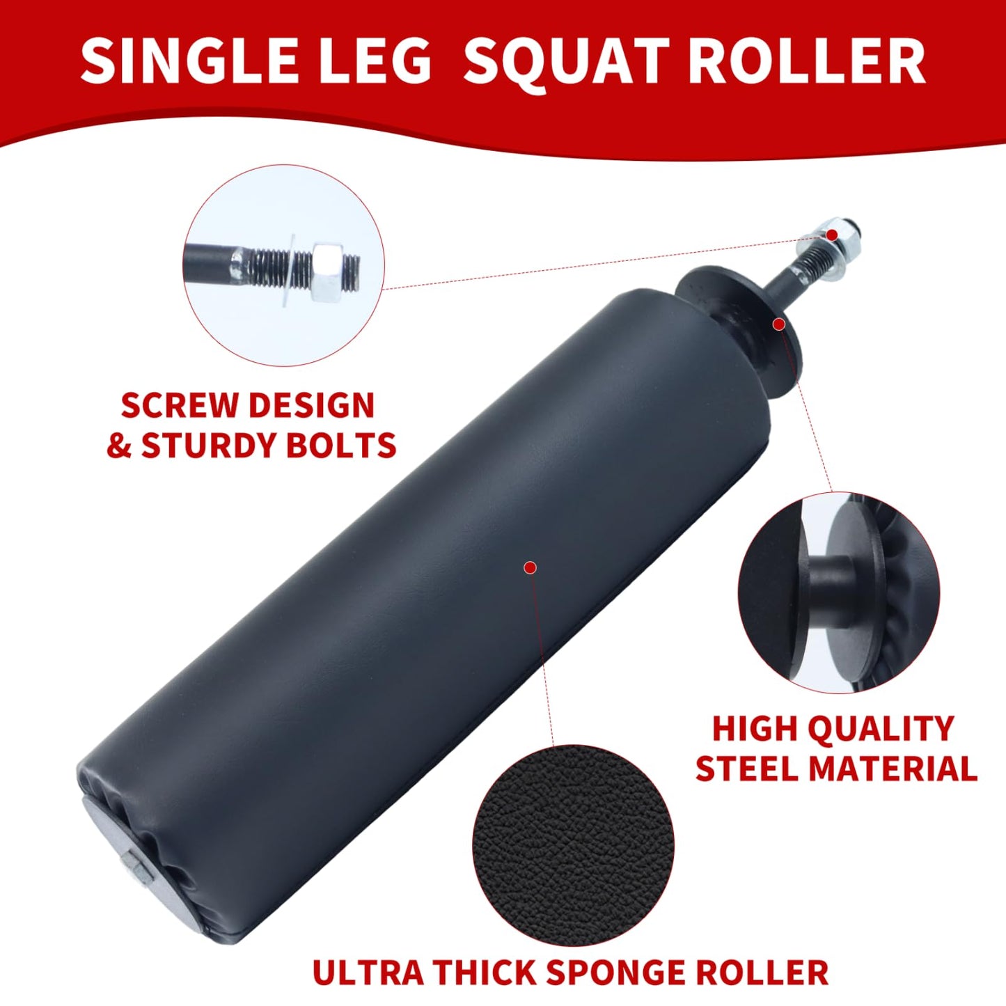 MARLANG Single Leg Squat Roller for Squat Rack Power Rack Attachments Bulgarian Split Squat for Workout Equipment Home Gym Accessories