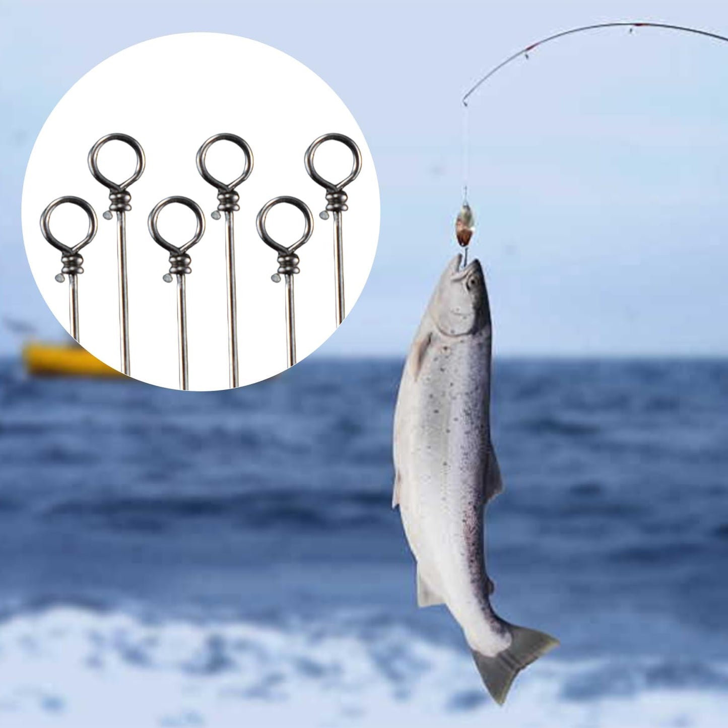 100 Pack Fishing Wire Spinner Baits, Stainless Steel Looped Shaft for Lure Making Supplies - Freshwater Bass Trout Walleye Salmon Catfish