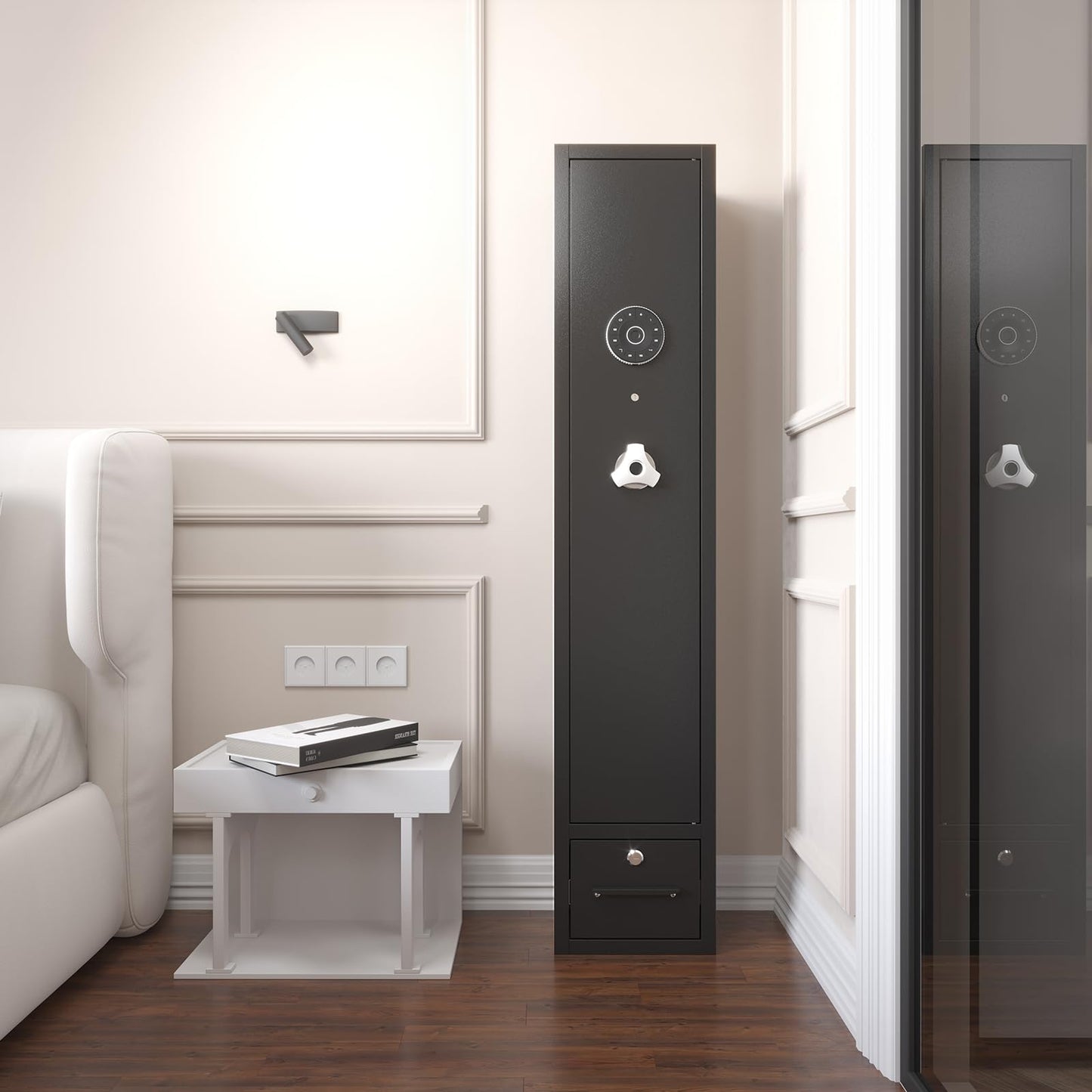 Gun Safe for Rifles and Pistols Gun Safes for 4 Rifles Gun Cabinet for Rifles and Shotguns Steel Rifle Safes for Home Clearance Gun Safe Gun Safes & Cabinets with Drawer Removable Shelf Gun Rack