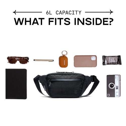 Chrome Industries Sabin Sling Bag for Men and Women – Large Main Compartment, Lightweight Recycled Materials and Metal Adjuster Buckle – 6L, Black