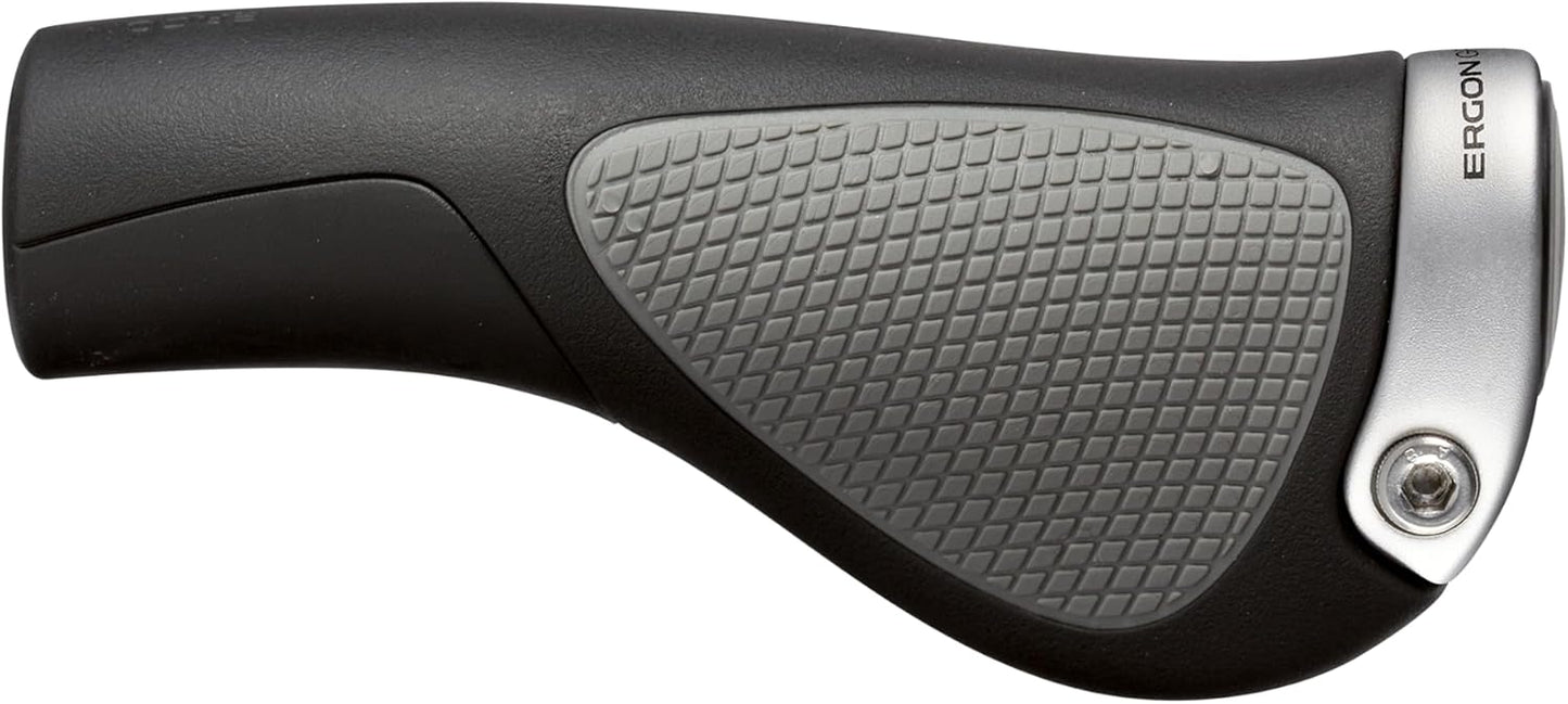 Ergon GP1 Mountain Bike Grips, Black/Gray, Rubber