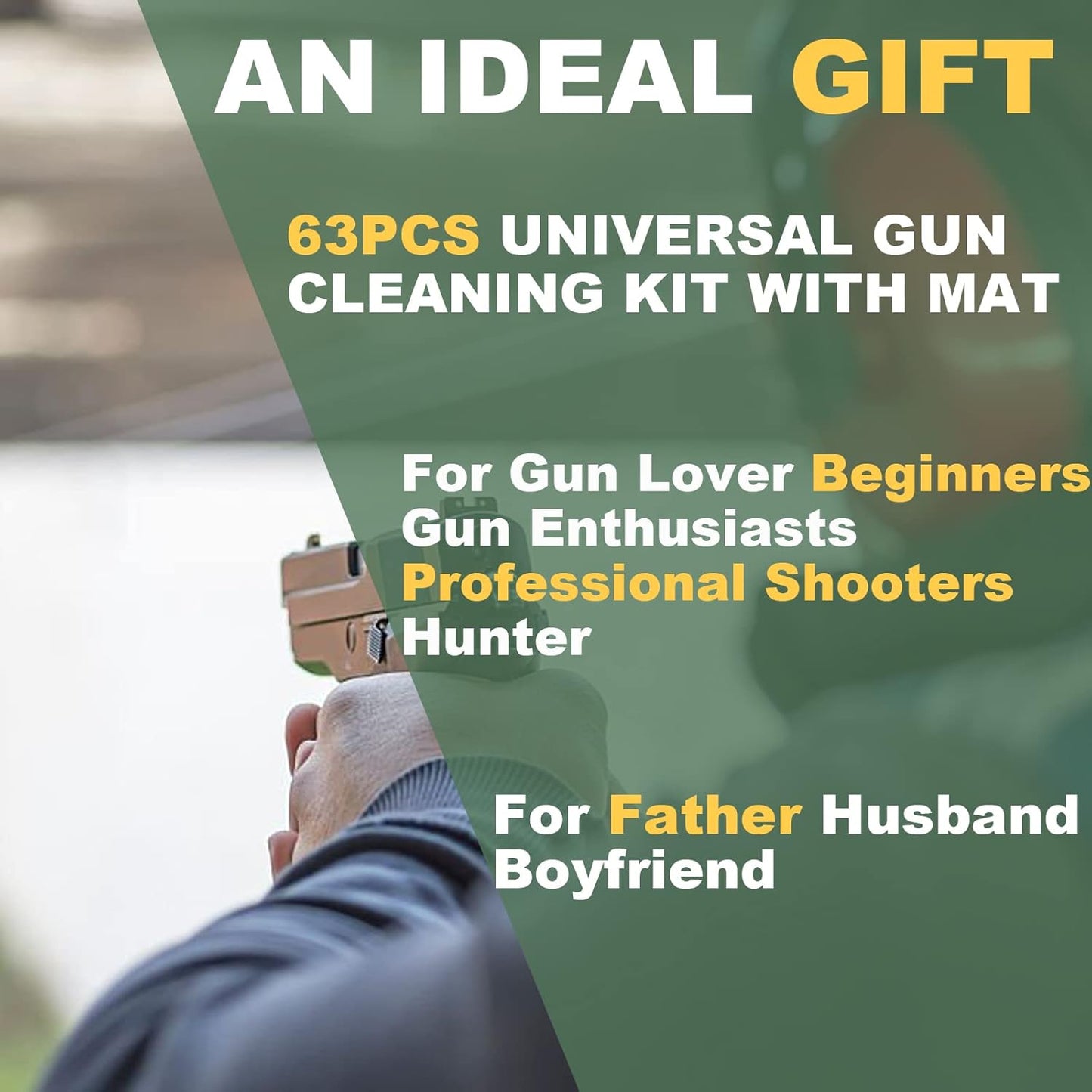 iunio Gun Cleaning Kit, Universal Gun Cleaning Kit for All Caliber Shotgun Pistol Rifle Cleaning Kit with Mat Portable Case