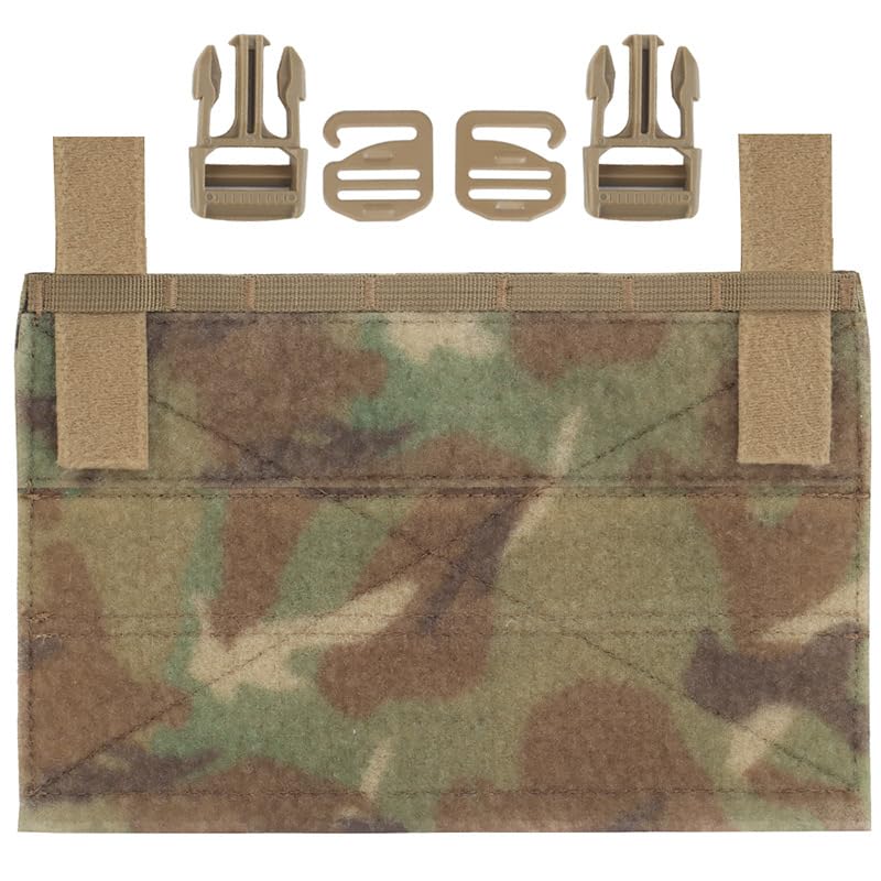 Aekvinks Tactical Gear Crye Precision Front Panel Hook and Loop Placard Platform with Buckle Tactical Vest Adaptive Accessory Plate Board 9.6 * 6.3'' Camo