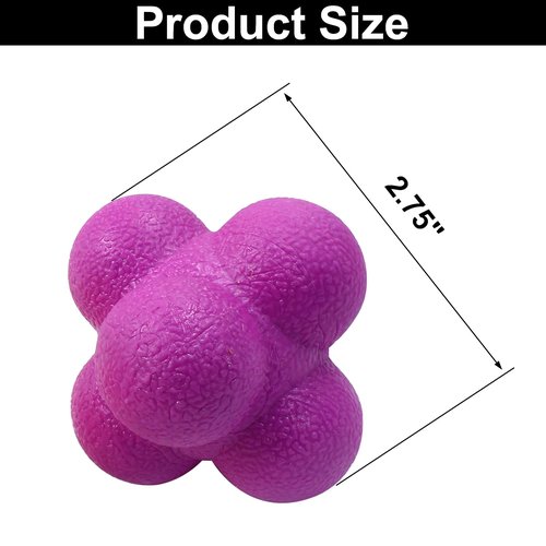 Coufce 2 Pack Reaction Balls Agility Training Ball Hand Eye Coordination Training Sports Reaction Speed Multiside Reaction Ball(Pink and Purple)