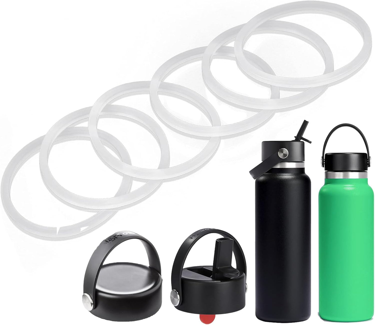 Greant 6 PCS O Ring for HydroFlask Wide Mouth Lid, 2'' to 2.3'' Rubber Seal for Hydro Flask Lid, fit Hydroflask Gasket Replacement, 3 Sizes for Different Lids