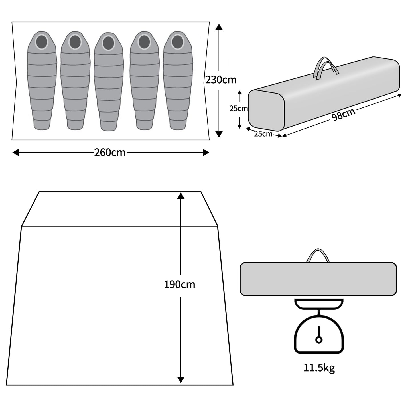 3-5 Person Waterproof Camping Tent,Large Family Cabin Tents for Outdoor Camping Hiking Backpacking Picnic