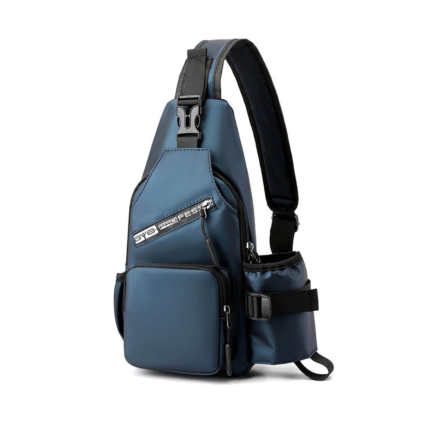 FANDARE Sling Bags Chest Shoulder Backpack Men Crossbody Bags Cover Pack Rucksack Crossbody Bag for Travel Hiking Bicycle Sport Gym Daypacks with water bottle holder Waterproof Nylon Blue