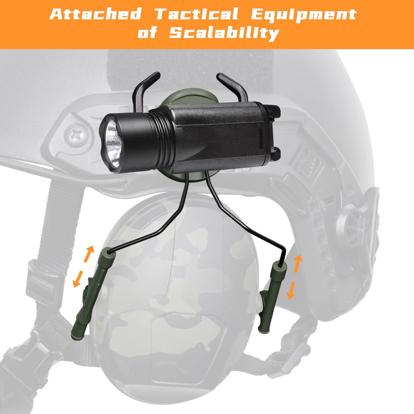 Qavctw Tactical Helmet Rail Headset Adapter Suspension Bracket for Airsoft Ear Protection Fast ARC Rail System
