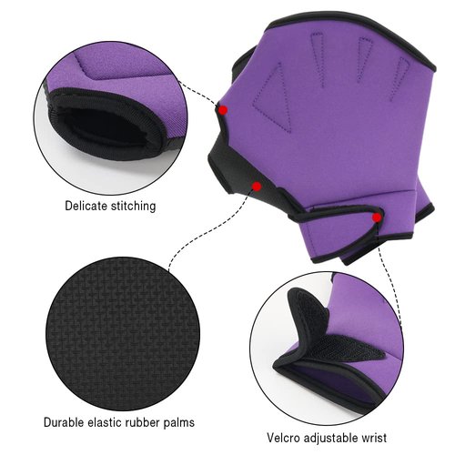 Aquatic Fitness Set, Water Dumbbells, Pull Buoy Leg Float EVA 5-Layer, Water Aerobics Workouts, 2PCS Foam Barbells Pool Resistance Gloves Swimming Beginners Sports Exercise (Purple Fitness Set)